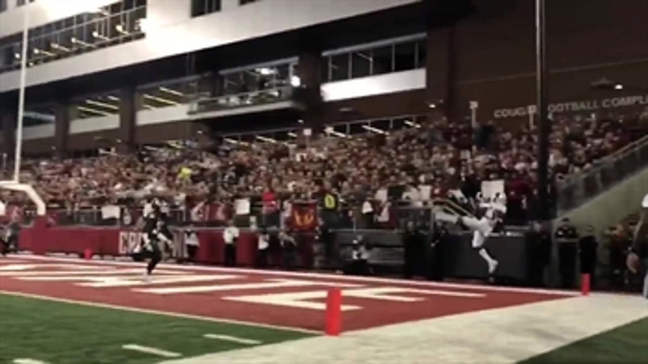 Oregon's acrobatic TD catch closes the gap vs. Washington State | FOX FIELD PASS