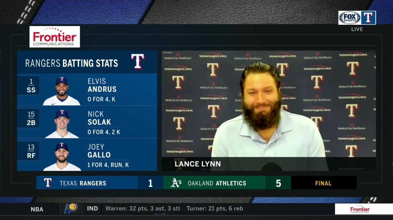 'A loss is always going to hurt no matter what' - Lance Lynn ' Rangers Live