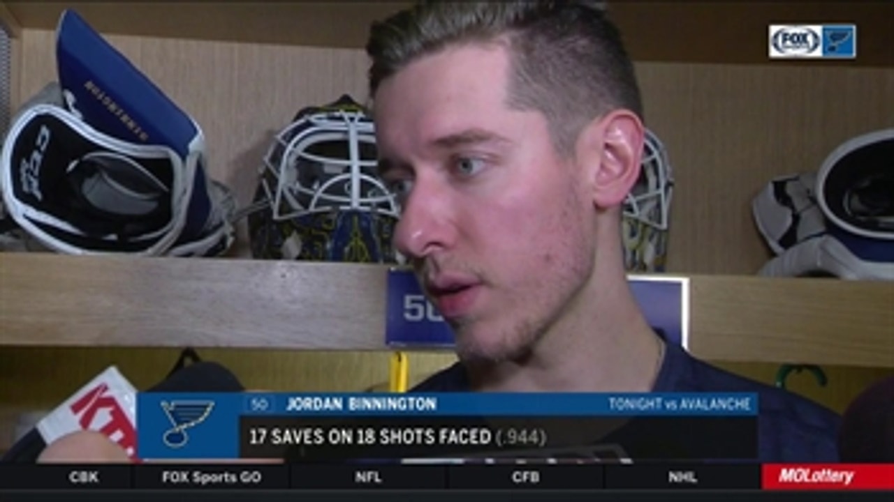 Binnington: Blues 'played for each other' in win over Avalanche