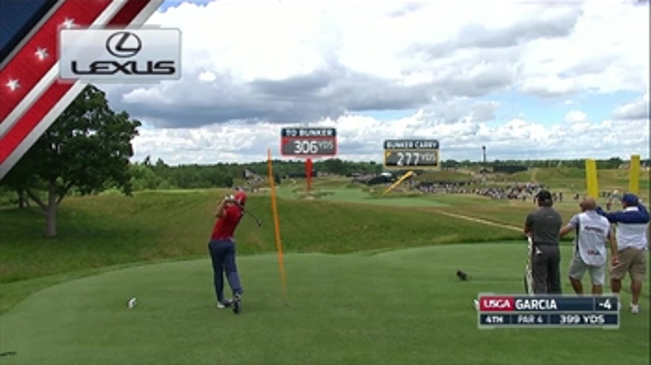Sergio Garcia hits a perfect shot on the 4th hole