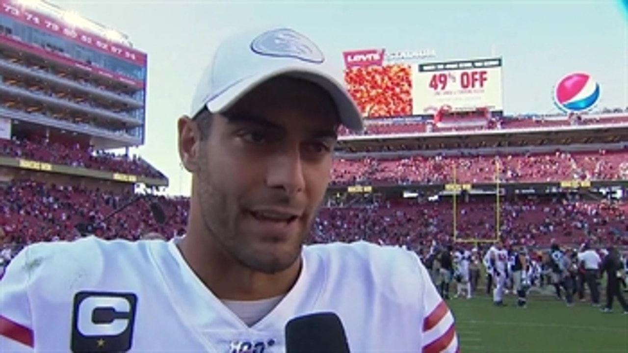 Jimmy Garoppolo post game after 49ers dominant victory