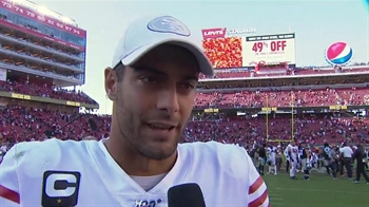 Jimmy Garoppolo post game after 49ers dominant victory