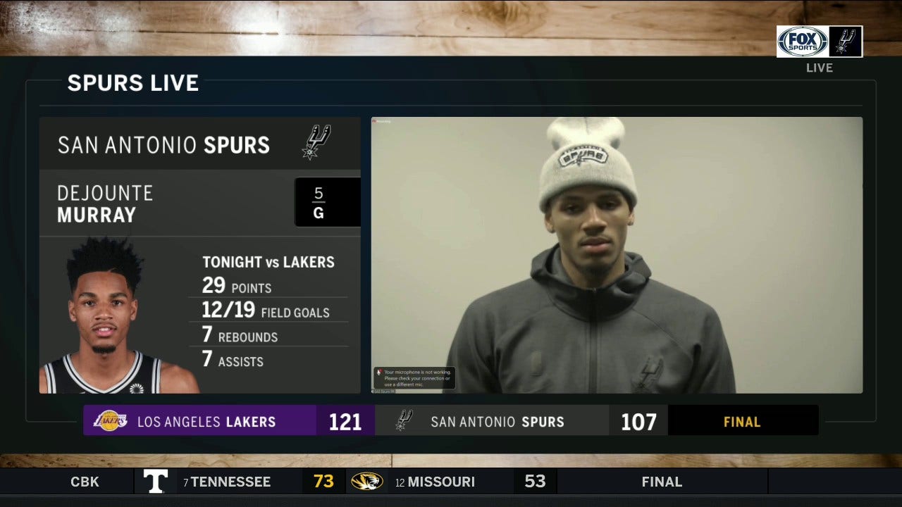 Dejounte Murray has 29 points for Spurs in the Loss to the LA Lakers