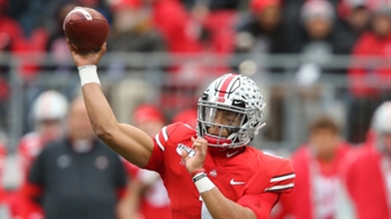 Justin Fields throws three touchdowns and runs for another in Ohio State's impressive 1st half