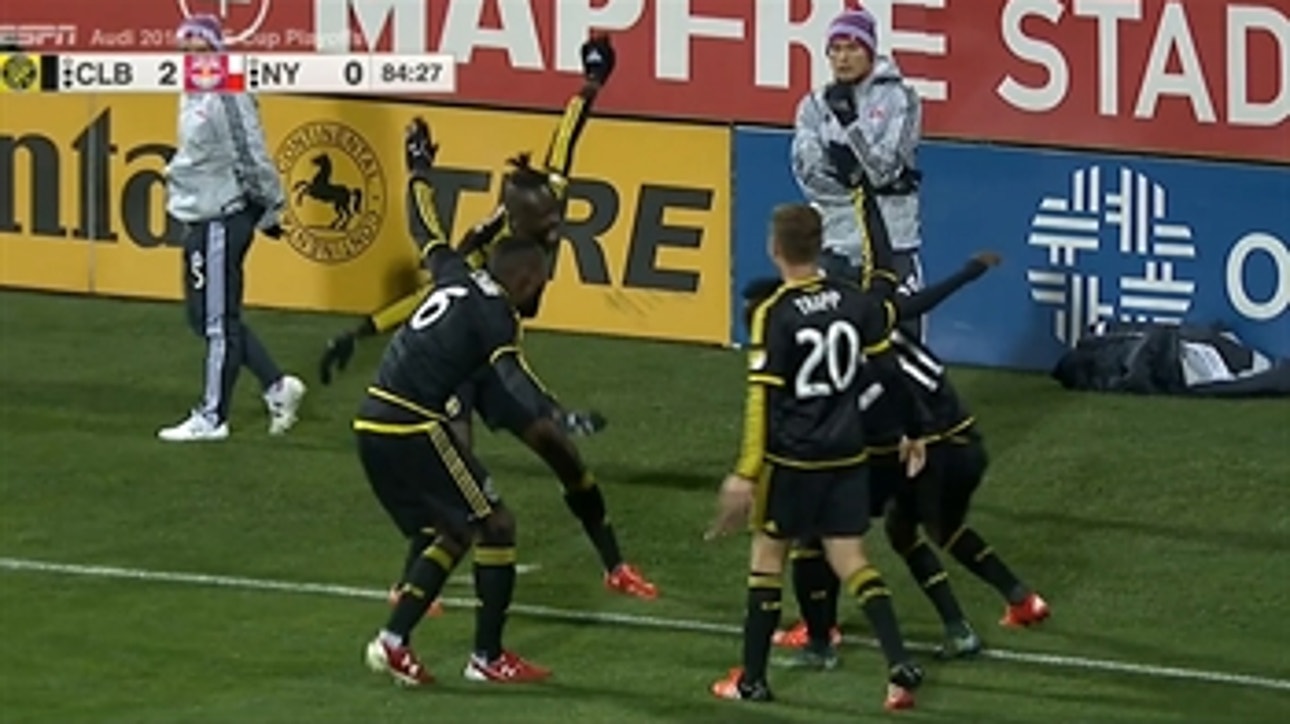 Columbus Crew player called out by teammates after celebration fail