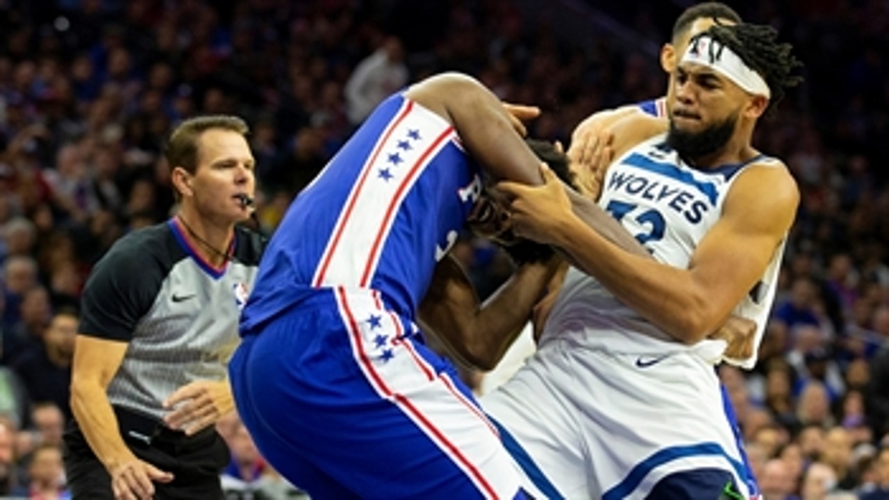 Skip Bayless reacts to Joel Embiid brawling with Karl-Anthony Towns last night