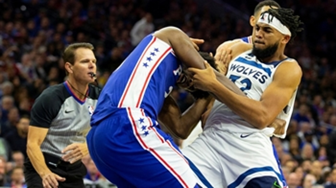 Skip Bayless reacts to Joel Embiid brawling with Karl-Anthony Towns last night