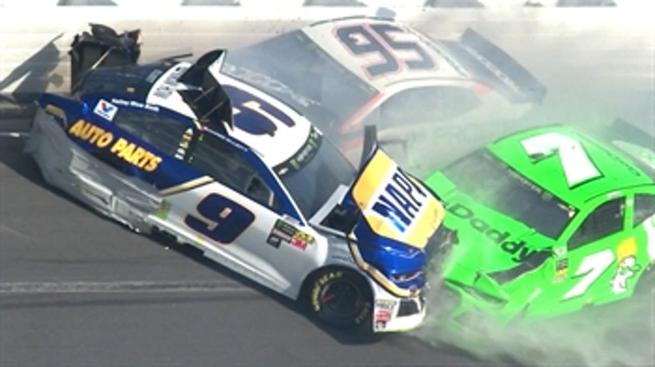 Danica Patrick & Chase Elliott collected in violent crash | 2018 DAYTONA 500 | FOX NASCAR