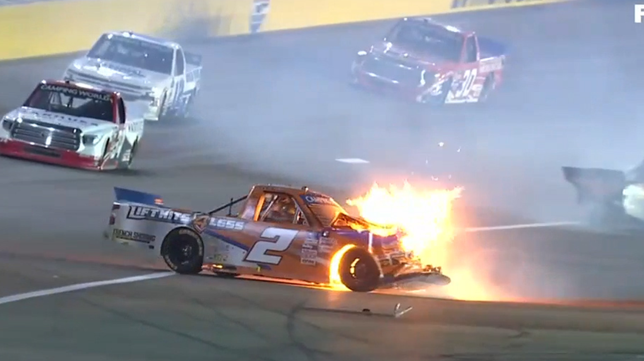 Sheldon Creed, Chandler Smith involved in fiery wreck at Las Vegas
