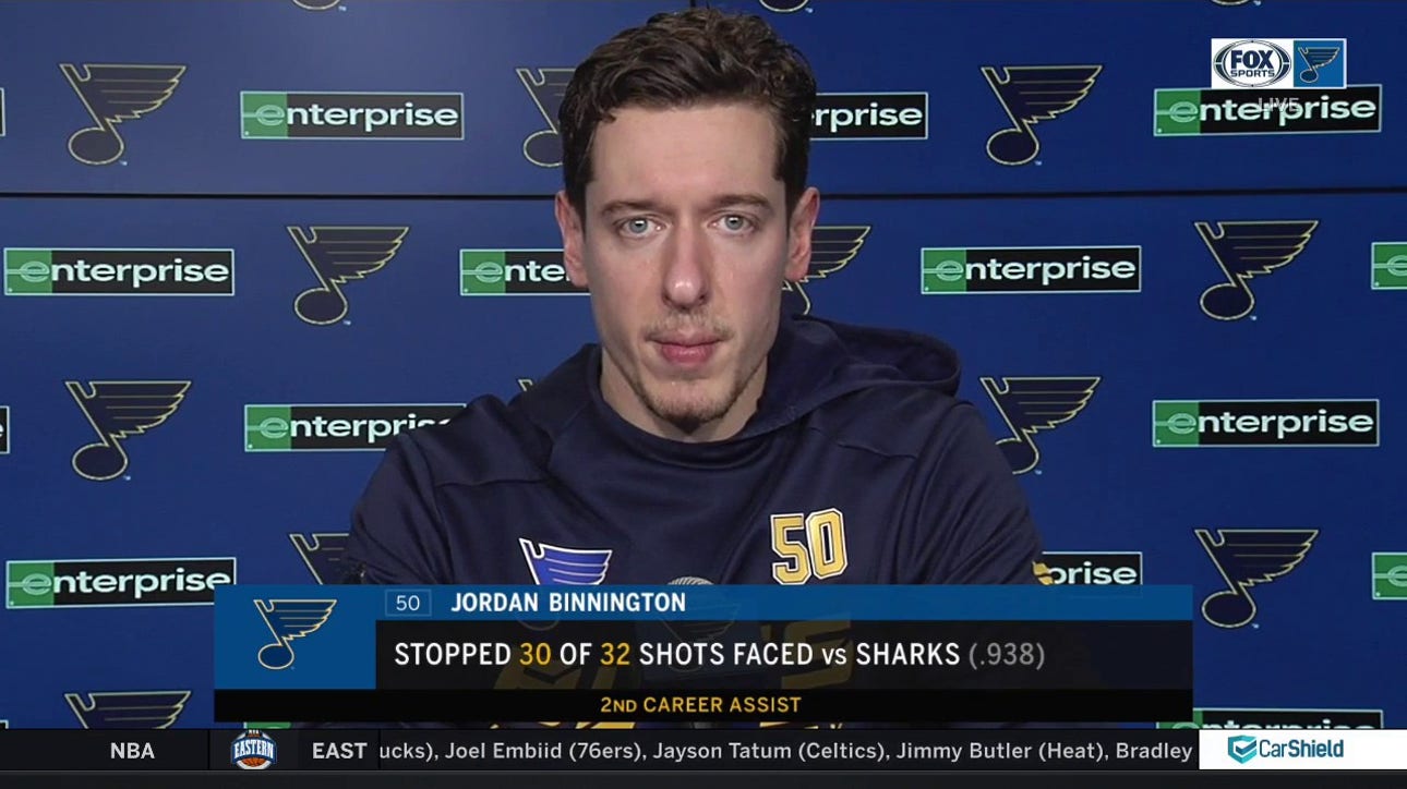 Binnington: 'We didn't have enough urgency early on' in win over Sharks