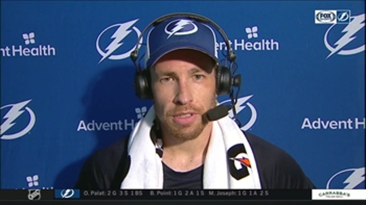 Curtis McElhinney on his first win with Lightning
