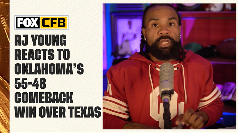 Reaksi RJ Young terhadap kemenangan dramatis Oklahoma atas Texas di Red River