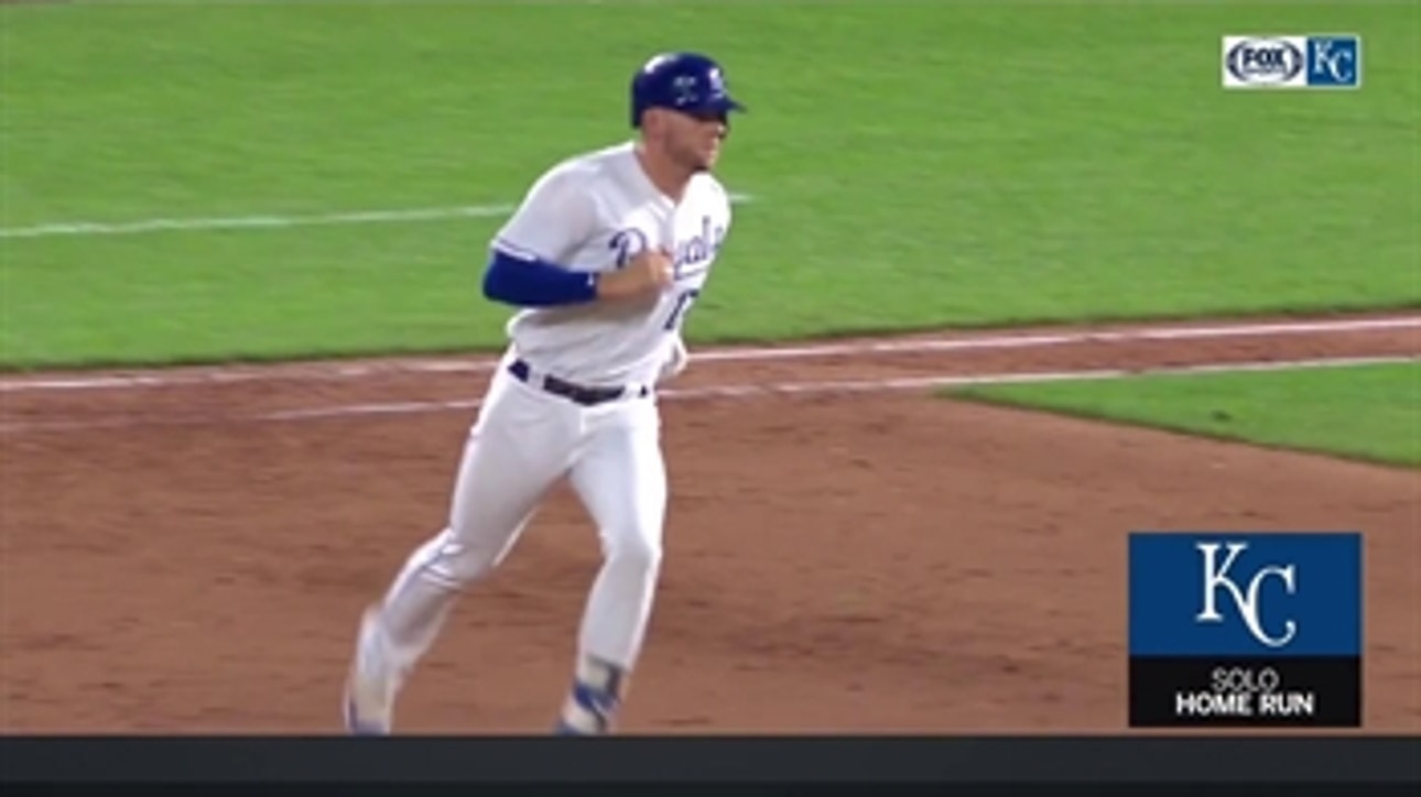 WATCH: Hunter Dozier hits his first MLB homer with solo shot to left field