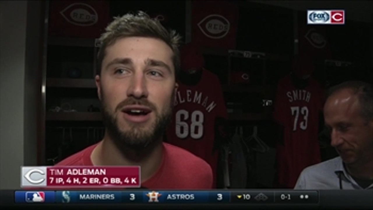 Tim Adleman wasn't bothered that he didn't contribute any of Reds' 22 hits