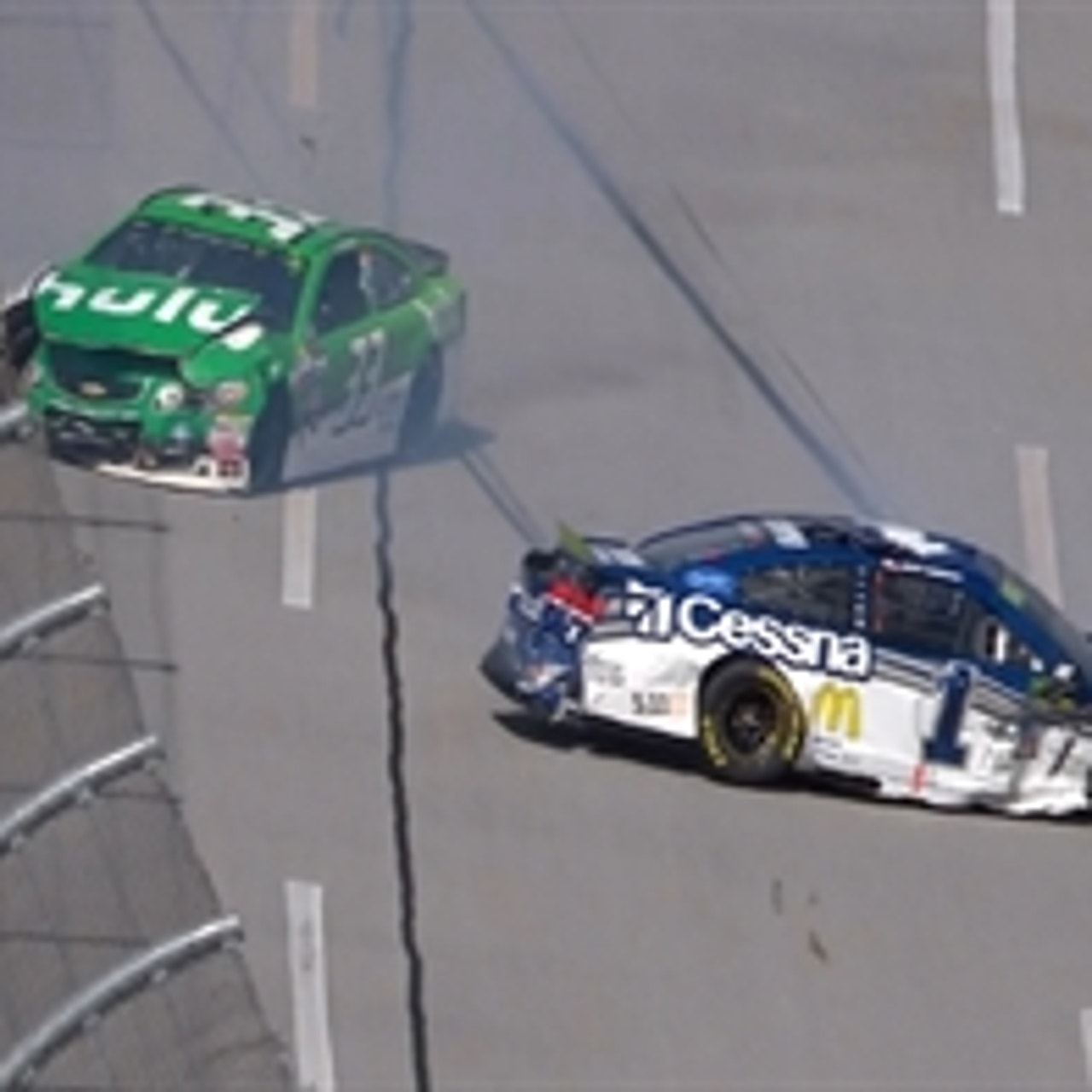 Jamie Mcmurray Gets Airborne After Contact From Jeffrey Earnhardt 2017 Talladega Fox Sports