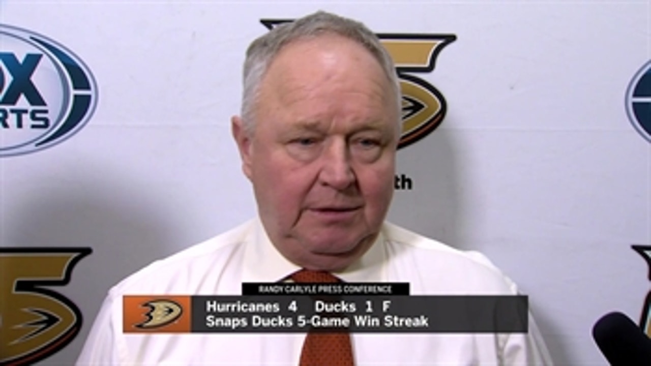 Randy Carlyle talks about the 4-1 loss