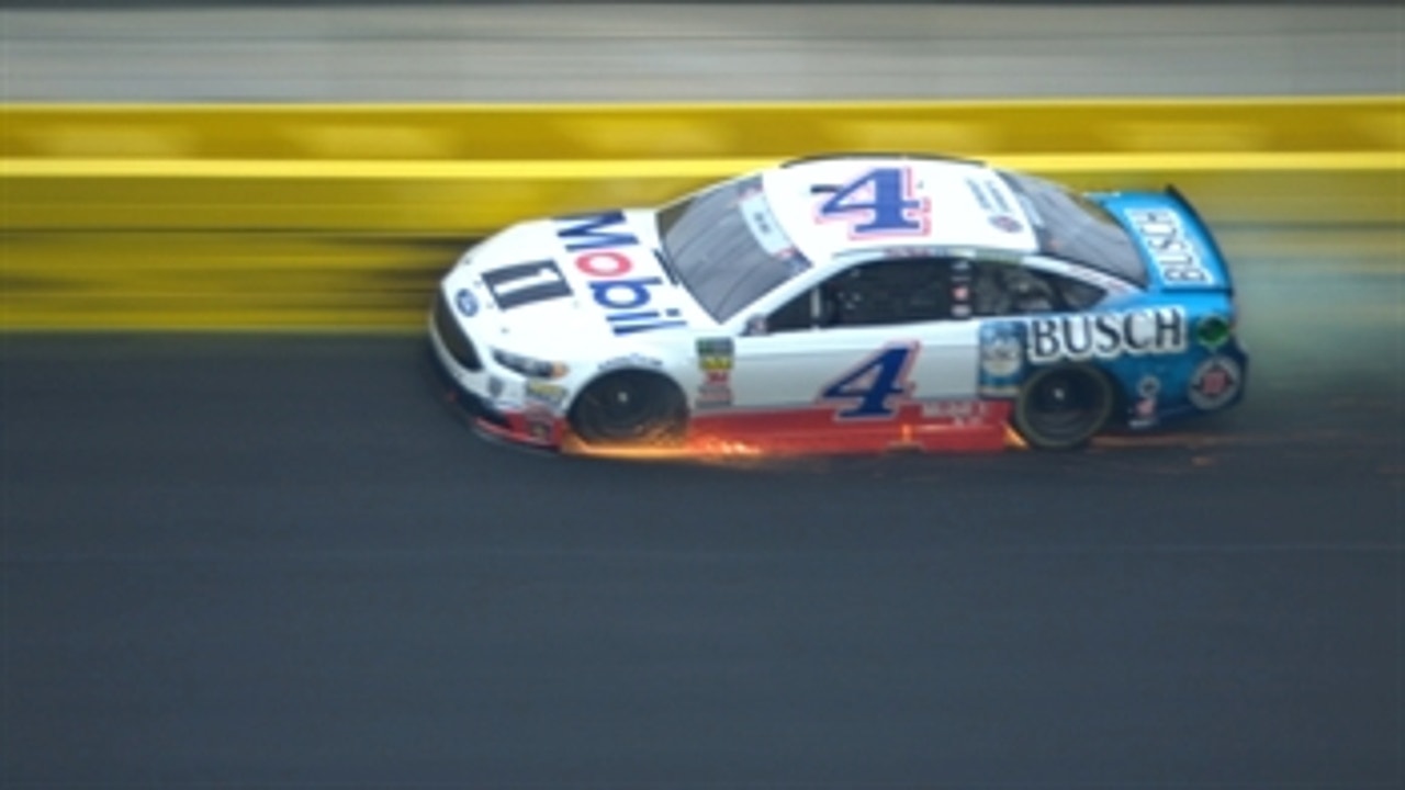 Kevin Harvick slams the wall after tire failure | 2018 CHARLOTTE | FOX NASCAR