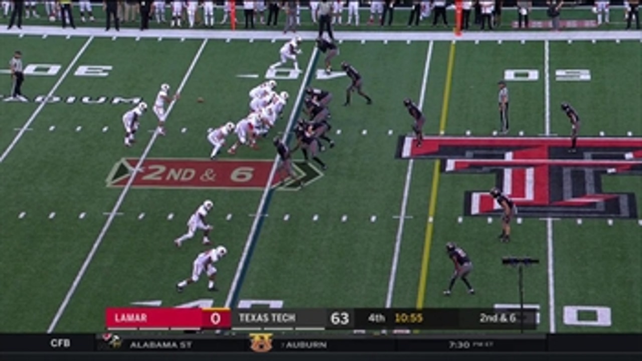 PICK-6 ALERT: Adrian Frye with the Pick-6 ' Lamar at Texas Tech