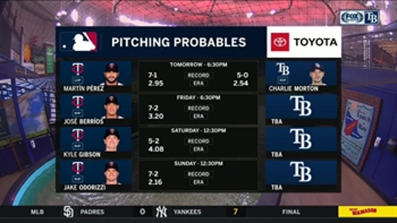 Rays ready for 4-game series vs. red-hot Twins