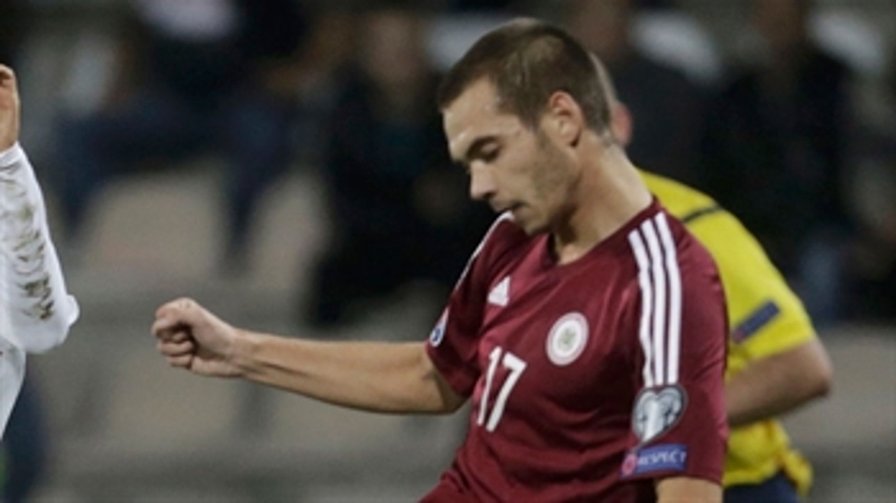 Latvia's Zjuzins pulls one back against Czech Republic - Euro 2016 Qualifiers Highlights