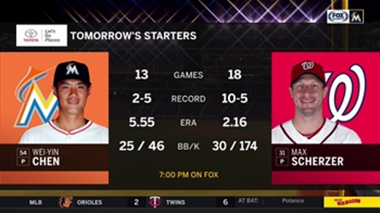 Wei-Yin Chen, Max Scherzer square off in Game 3 of Marlins-Nationals