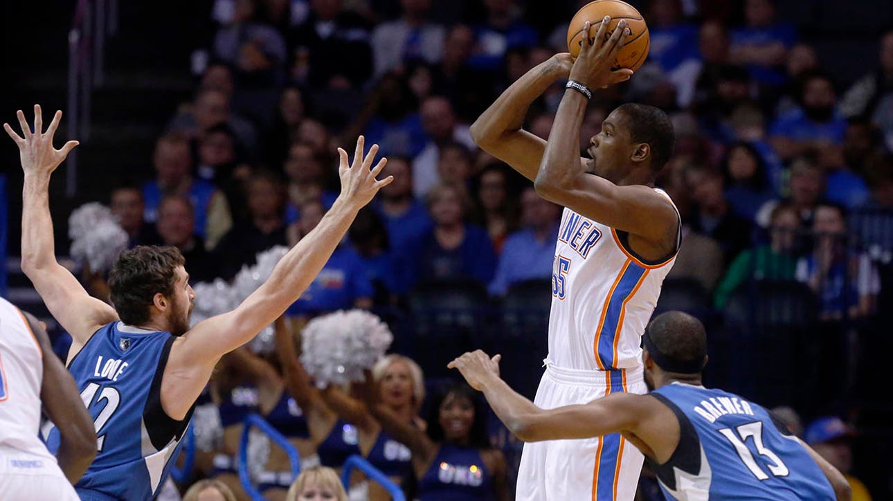 Durant's triple-double helps Thunder past Wolves