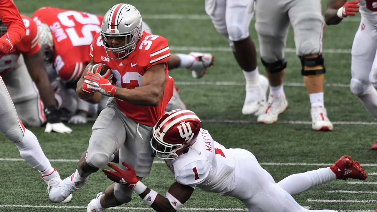 No. 3 Ohio State holds off furious second-half No. 9 Indiana rally, wins thriller, 42-35