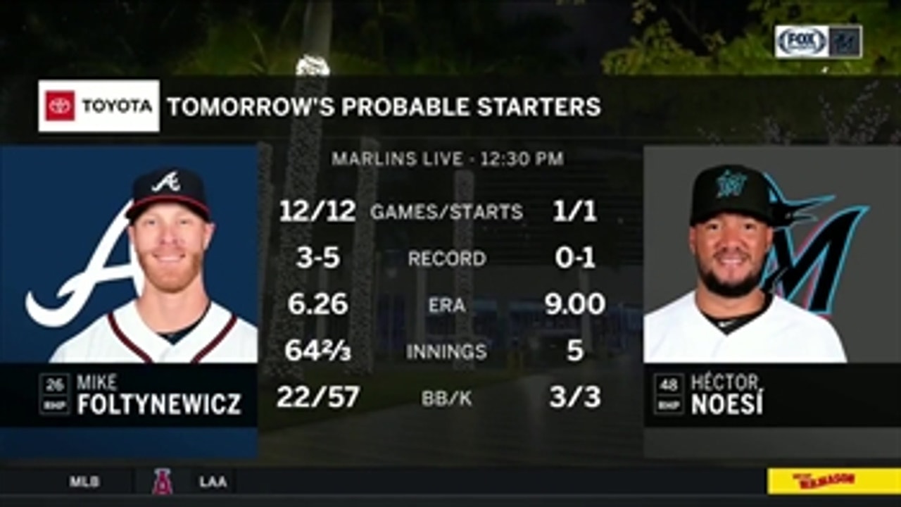 Marlins look to take 3 of 4 from Braves as they close out their series at home