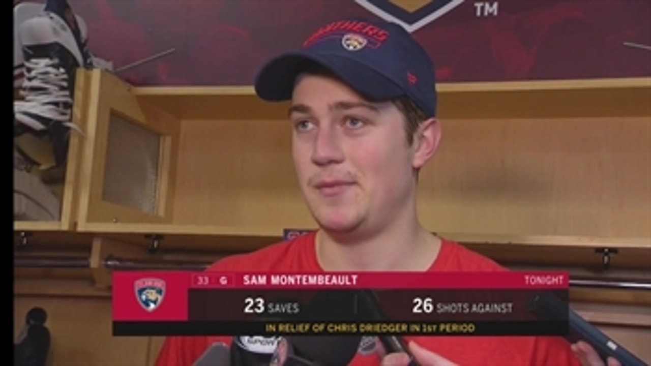 Goalie Sam Montembeault talks stepping in for Chris Driedger, helping secure win over Kings