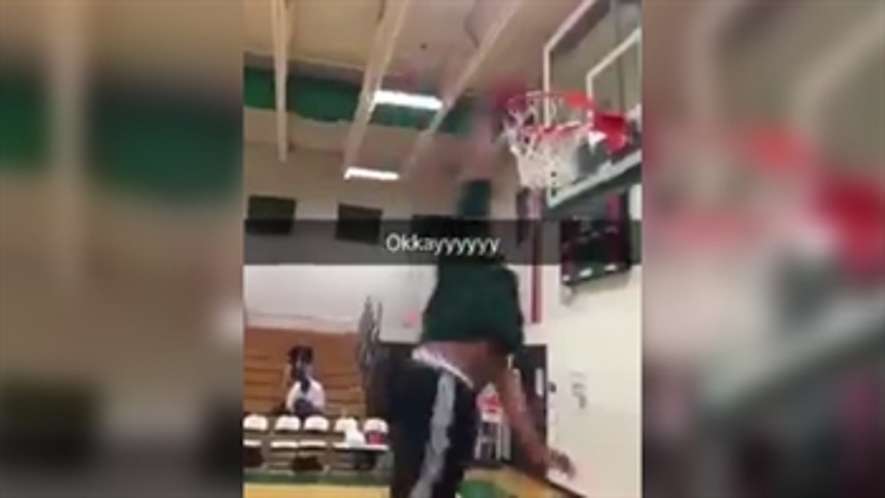 Watch this 6-foot-5, 335-pound HS DT fly through the air for a powerful dunk