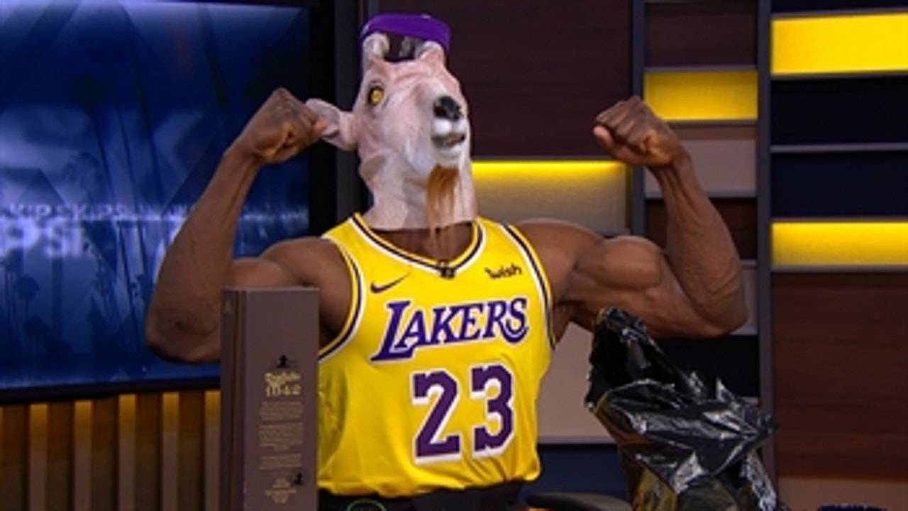 Shannon Sharpe celebrates the Lakers' game winner with his best 'GOAT James' impression