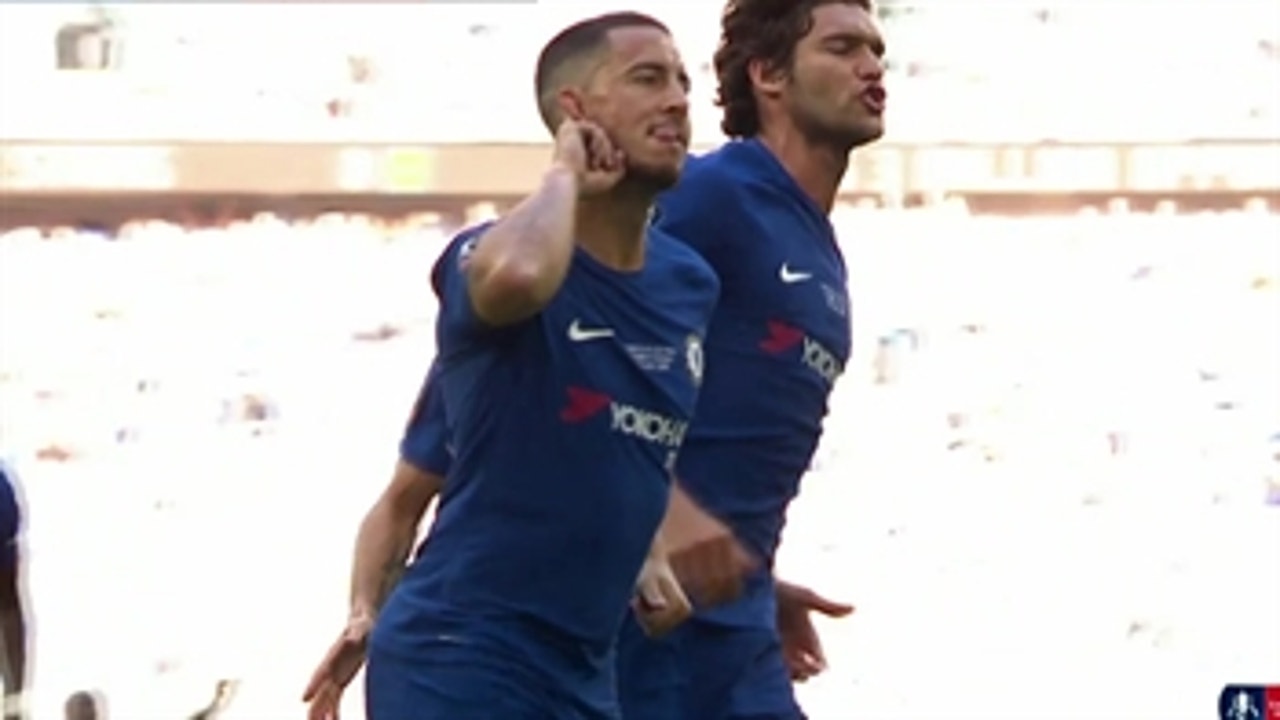 Eden Hazard converts penalty for Chelsea ' 2017-18 FA Cup Final Highlights