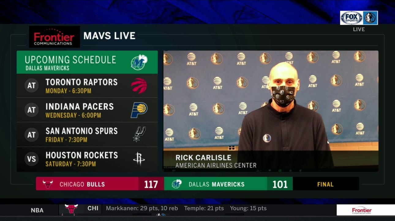 Rick Carlisle on the Mavs 117-101 loss to the Bulls