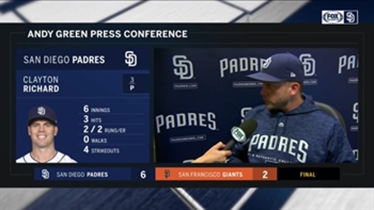 Andy Green discusses Richard's performance and the timely hitting that led to the win