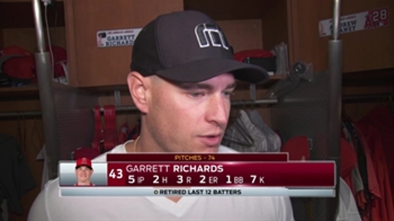 Garrett Richards surrenders three runs, strikes out seven vs. Rangers