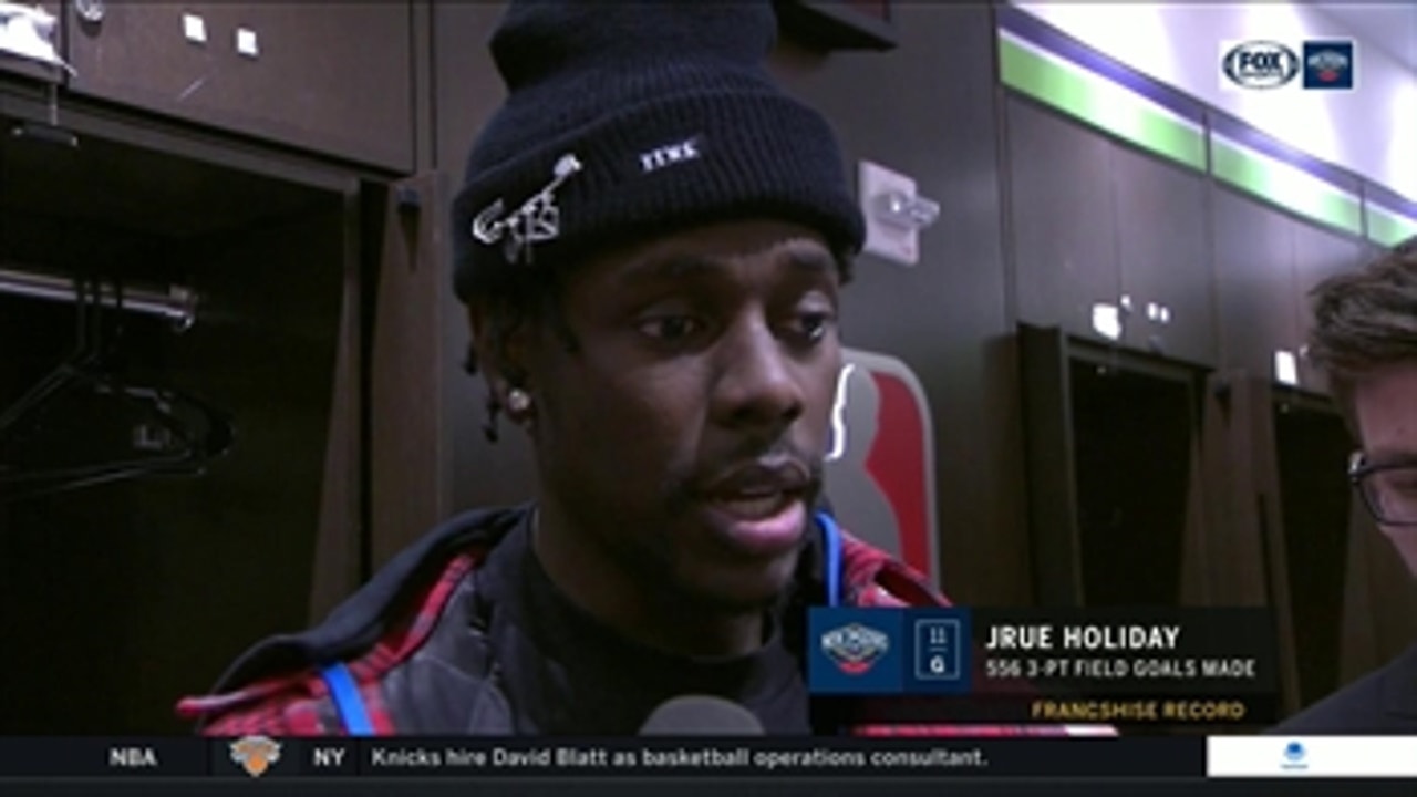 Jrue Holiday on becoming a franchise leader in threes made