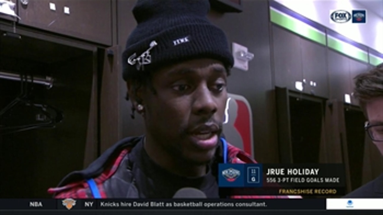 Jrue Holiday on becoming a franchise leader in threes made