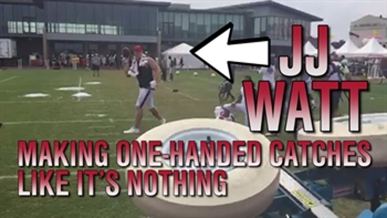 JJ Watt makes one-handed catches look easy