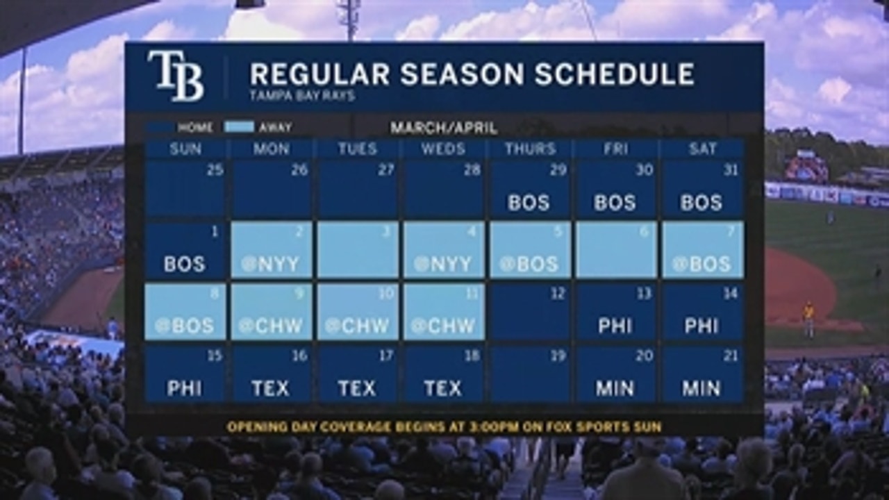 Tampa Bay Rays closing in on Opening Day vs. Boston Red Sox