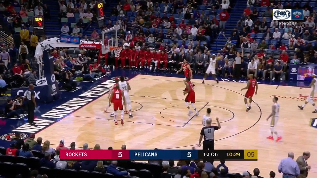 WATCH: Jrue Holiday has Space, hite the 3-Pointer vs. Rockets ' Pelicans ENCORE