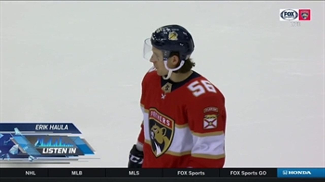 LISTEN IN: Erik Haula gets mic'd up for Panthers-Flames matchup