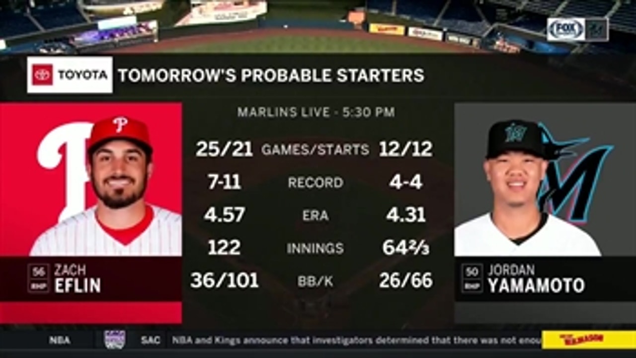 Marlins look to carry momentum into Game 2 against Phillies