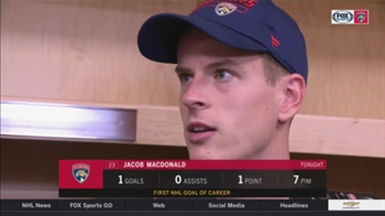 Jacob MacDonald describes emotions of scoring 1st NHL in front of friends, family