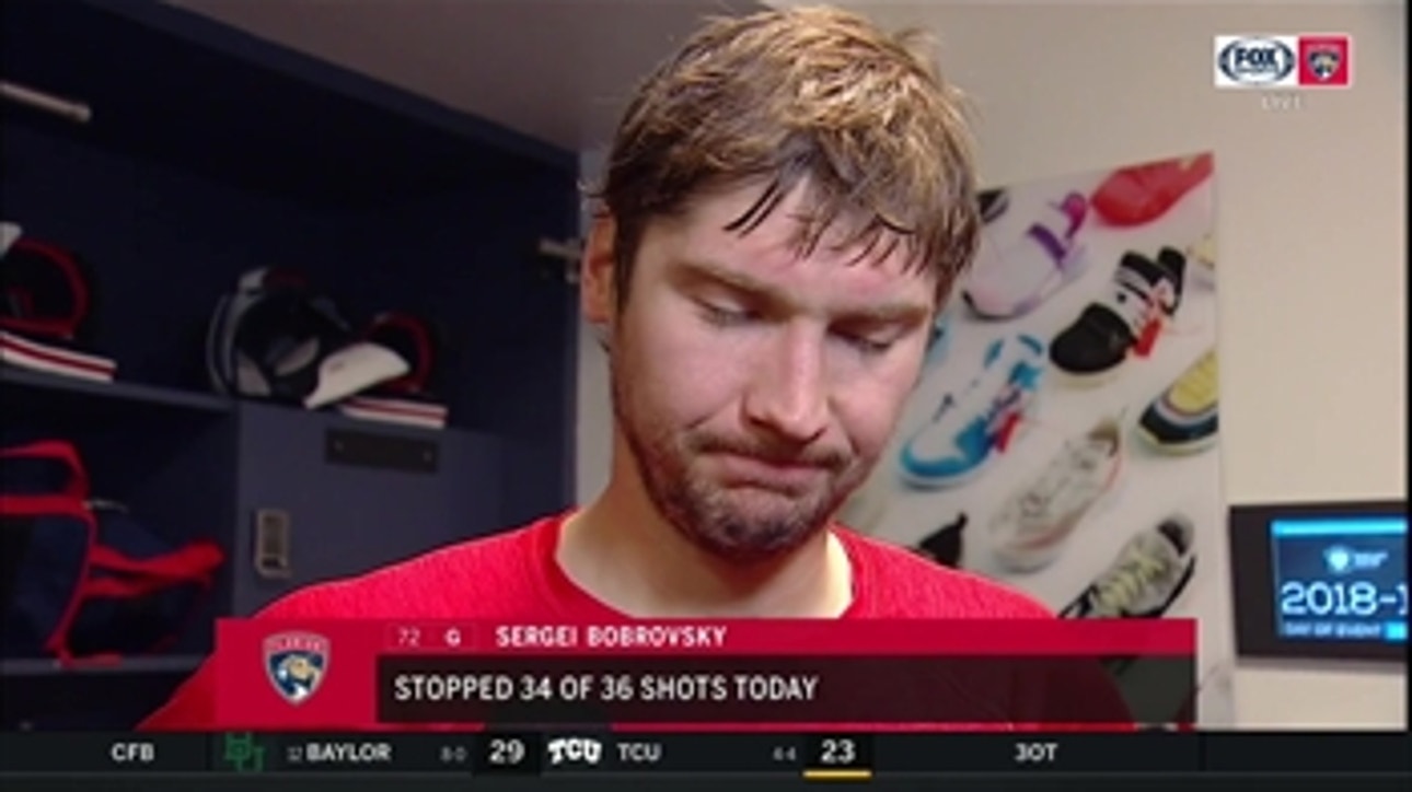 Sergei Bobrovsky comments on today's game, his performance in net