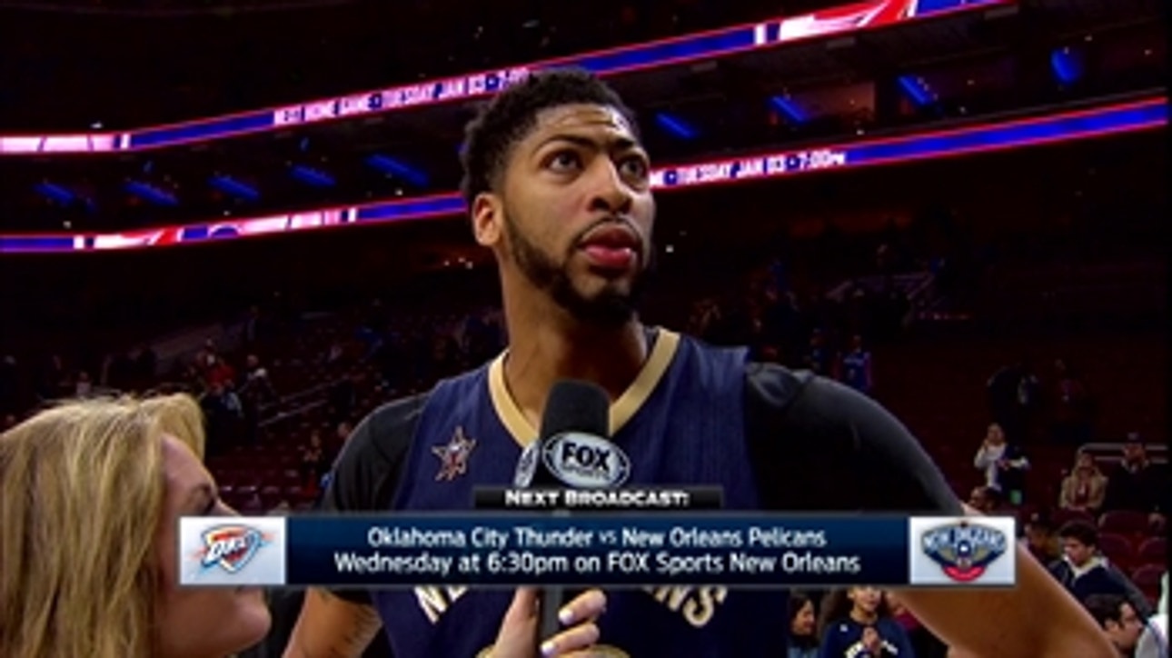 Anthony Davis on being aggressive in win over 76ers