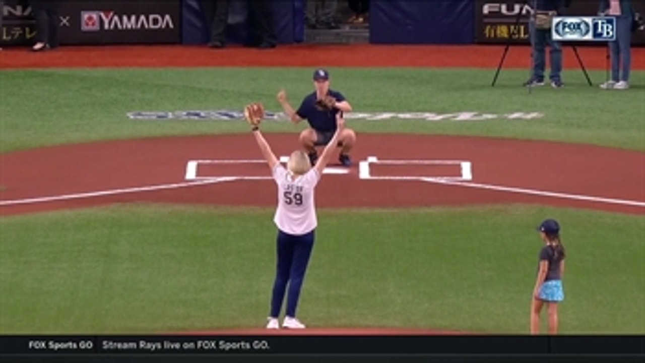 Mayor Jane Castor throws out 1st pitch at Rays Pride Night 2019