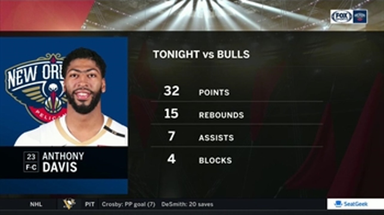 Anthony Davis' performance vs. Bulls ' Pelicans Live