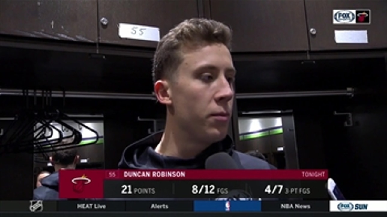Duncan Robinson discusses his career-high 21 points, loss to Timberwolves