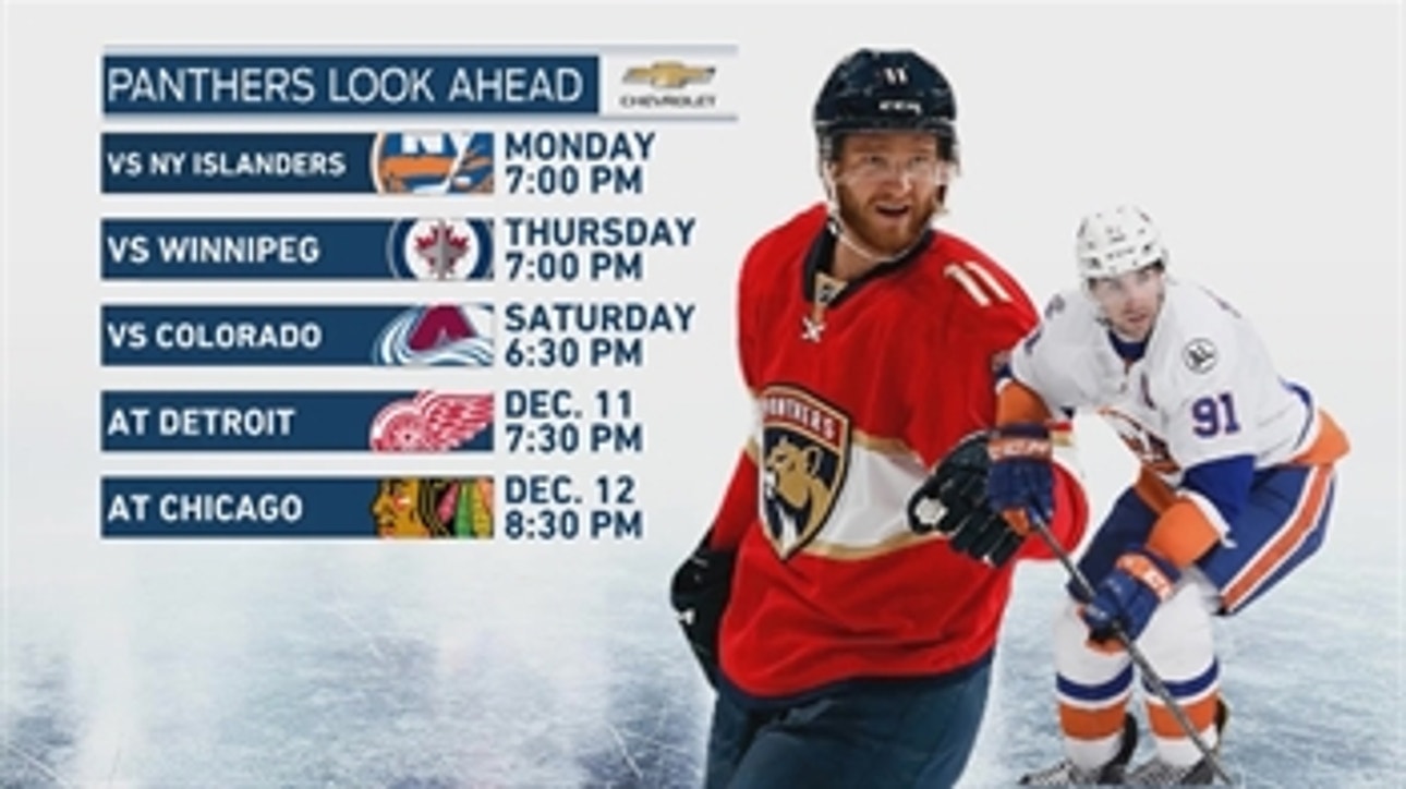 Panthers begin homestand against the visiting Islanders