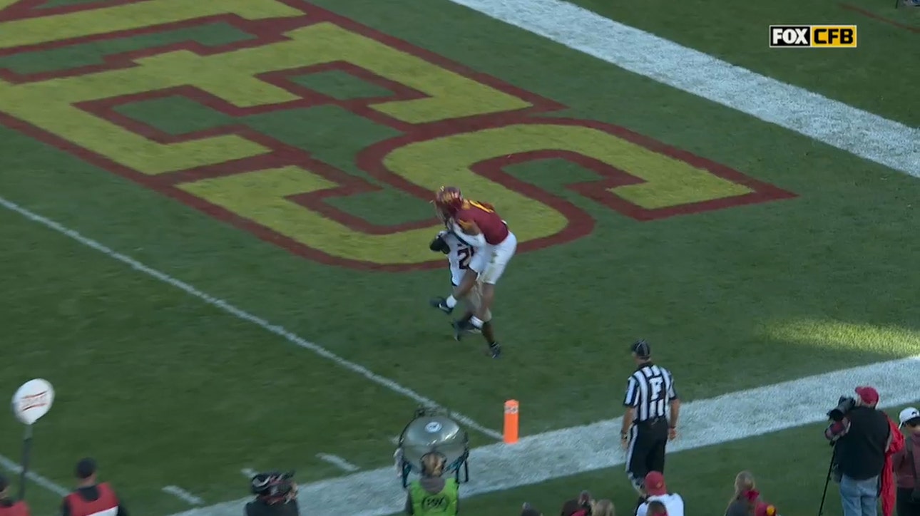 Xavier Hutchinson's second TD catch of the day knots it up Iowa State at 14-14 vs. Oklahoma State